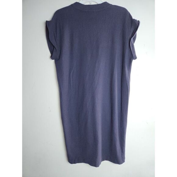 NWT ATM Anthony Thomas Melillo Blue V-Neck 100% Pima Cotton Shift Dress Small - Picture 4 of 11